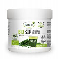 Sok z Młodego Jęczmienia BIO Tabletki 500mg Eko Witaminy 400 tabl. NatVita