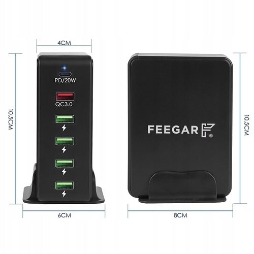 Ładowarka sieciowa Feegar Tower 86W 6x USB Typ C na Arena.pl