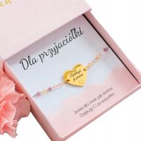 Serce z grawerem bransoletka dla przyjaciółki na prezent stal chirurgiczna