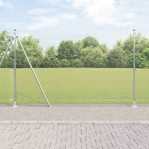 Ogrodzenie z słupkami Srebrny 1.5 x 10 m Stal na Arena.pl
