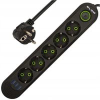 PRZEDŁUŻACZ LISTWA ZASILAJĄCA WŁĄCZNIK 3m 3x USB 5 GNIAZD
