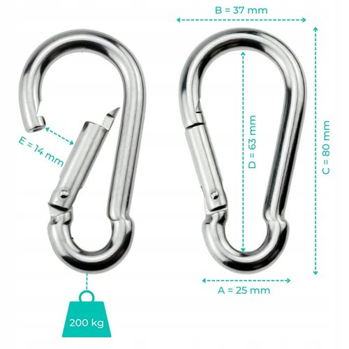 SZNUR UCHWYT DO WYCIĄGU LINA NA TRICEPS MASYWNA I SOLIDNA Z KARABIŃCZYKIEM na Arena.pl