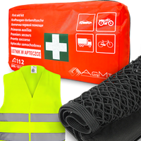 Apteczka Din 13164 Pierwszej Pomocy Siatka Do Bagażnika 25x50cm Kamizelka