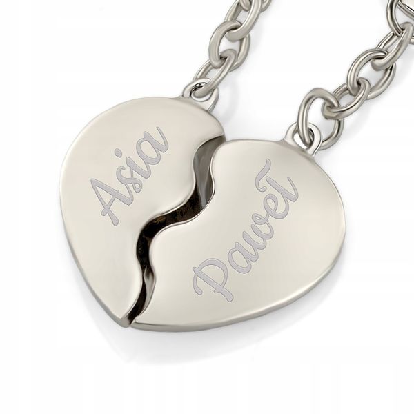 BRELOK do KLUCZY SERCE ŁAMANE dla PAR WALENTYNKI zdjęcie 4