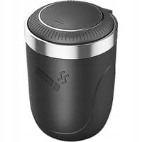 POPIELNICZKA SAMOCHODOWA Z LED W MIEJSCE KUBKA KOSZ 2 SZT Z POKRYWĄ CZARNA
