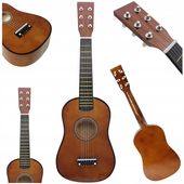 GITARA AKUSTYCZNA DREWNIANA 6 STRUNOWA DLA DZIECI MŁODZIEŻY COFFEE 60 CM