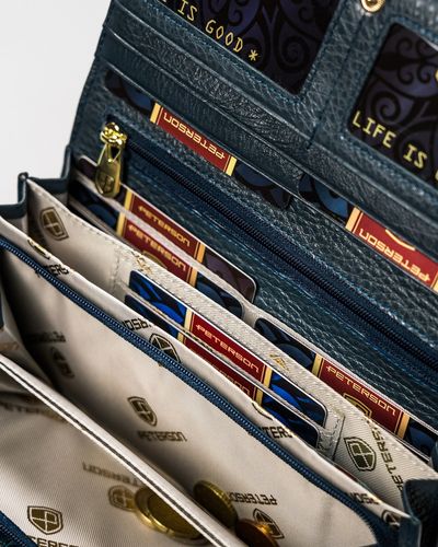 duży portfel damski ze skóry naturalnej na zatrzask - peterson na Arena.pl