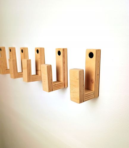 Wieszaki scienny drewniany na klucze przybory kuchenne czapki Sklejka Eko na Arena.pl