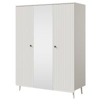 Szafa uchylna z lustrem Chloe 3D 150 Biała (czarny lub złoty uchwyt)