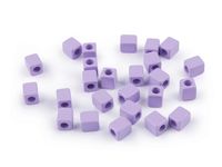 KOSTKI PLASTIK FIOLETOWY LILIOWY 6x6MM 6SZT