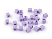KOSTKI PLASTIK FIOLETOWY LILIOWY 6x6MM 6SZT