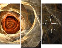 90CM 70 ZEGAR 3 ELEM RÓŻA KTALNA SCIENNY DRUK