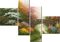 100 70CM OBRAZ 4 ELEM KLIMATYCZNY ZAKĄTEK DRUK PŁÓTNO RAMA