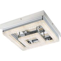 Plafon LAMPA sufitowa FOGO 49246-16 Globo kryształowa OPRAWA kwadratowa LED 16W glamour crystal przezroczysta corliano