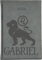 Kalendarz A4 2026 książkowy dzienny twój ZNAK ZODIAKU lew IMIĘ grawerowany
