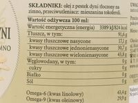 Olej z pestek dyni, tłoczony na zimno, 500 ml