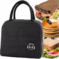 Torba LUNCH BOX termiczna na jedzenie Śniadaniowa Czarna izolacyjna piknik