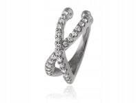 NAUSZNICA WYSADZANA CYRKONIAMI W KSZTAŁCIE X EAR CUFF kn153