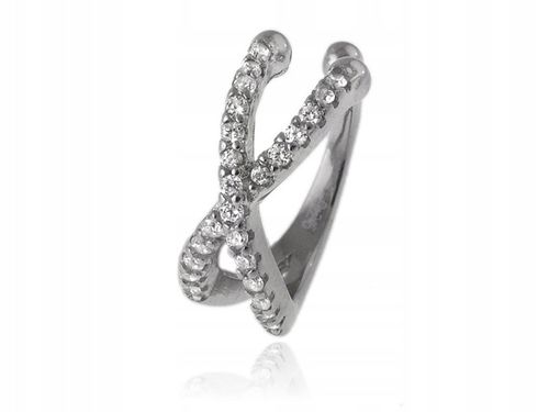 NAUSZNICA WYSADZANA CYRKONIAMI W KSZTAŁCIE X EAR CUFF kn153 na Arena.pl