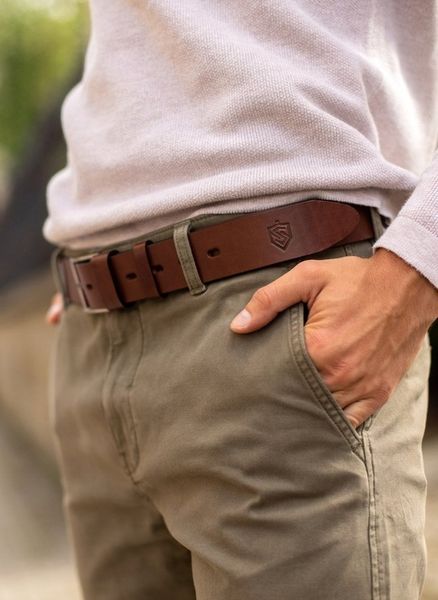 PASEK SKÓRZANY MĘSKI SZEROKI BRĄZOWY STEVENS Q2-V zdjęcie 12
