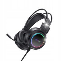 Yesido Słuchawki Gaming EK05 RGB USB + Mikrofon, BLACK / CZARNY