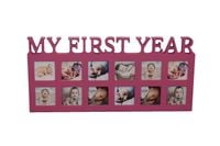 Multiramka ramka na zdjęcia z napisem  MY FIRST YEAR mdf 12 zdjęć