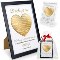 Podziękowania KOMUNIA Św DLA CHRZESTNYCH RAMKA 3D DZIADKÓW PREZENT obraz