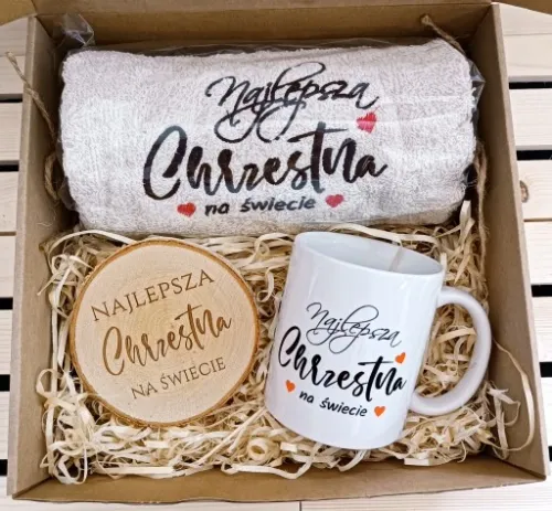 PREZENT dla od matki chrzestnej chrzest ręcznik na Arena.pl