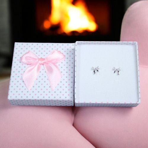 KOLCZYKI SREBRNE 925 Rodowane z cyrkoniami KOKARDKI KOKARDY Wkrętki Dzieci na Arena.pl