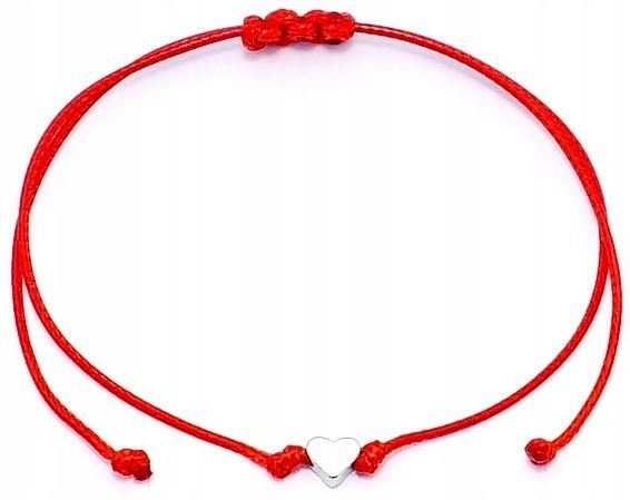 .Bransoletka czerwona z sercem. zdjęcie 1