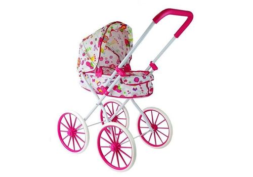 Wózek dla Lalek Głęboki Retro Duże Koła w Kwiatki na Arena.pl