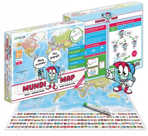 INTERAKTYWNA MAPA ŚWIATA Z PENEM / PIÓREM MUNDIMAP GRY EDUKACJA ARTGLOB na Arena.pl