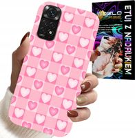 ETUI DO XIAOMI NOTE 11 / 11S - SERCA KRATKA RÓŻOWA OBUDOWA CASE + SZKŁO