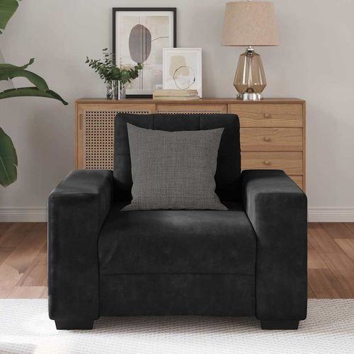 Sofa Fotel Czarny 59 cm Aksamit na Arena.pl