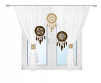 Firana nowoczesna ŁAPACZE SNÓW ażur brąz b 300x150