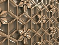 fototapeta MARMUR ZŁOTE MIEDZIANE KWIATY PUZZLE