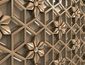 fototapeta MARMUR ZŁOTE MIEDZIANE KWIATY PUZZLE