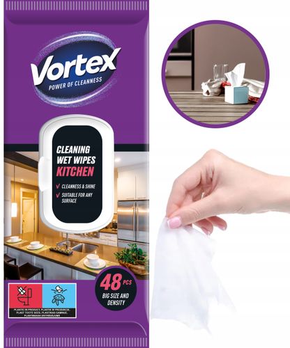 vortex chusteczki nawilżane do kuchni, flip top, 48 sztuk na Arena.pl