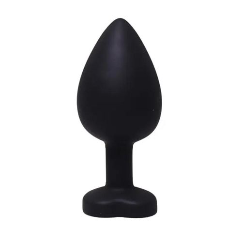 Medium Black Silicone Anal Plug With A Heart And A Diamond na Arena.pl
