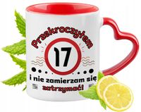 17 Urodziny Czerwony Z Uszkiem W Kształcie Serca Na Prezent