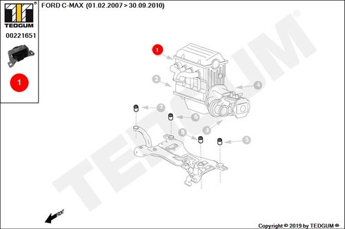 FORD C-MAX PODUSZKA SILNIKA PRAWA DM2 07- na Arena.pl