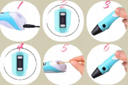 DŁUGOPIS 3D DRUKARKA 3D DLA DZIECI RÓŻOWY + WKŁAD 310m + MATA + SZABLONY na Arena.pl