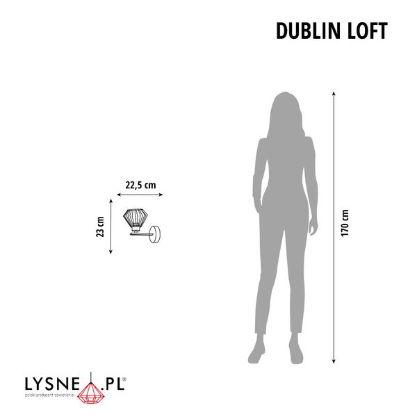 Oprawa ścienna DUBLIN LOFT kinkiet do sypialni zdjęcie 3