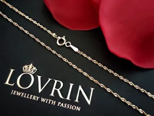 Złoty łańcuszek 585 elegancki SINGAPUR 50cm 14kt na chrzest i komunię 14k na Arena.pl