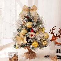 Choinka mini sztuczna dekoracja LED z ozdobami 50cm