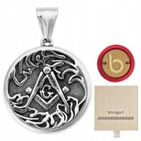 Wisiorek męski stal chirurgiczna 316L masoński cyrkiel węglica BLINGART