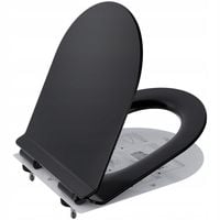 Deska Sedesowa WC Ultracienka, Wolnoopadająca Uniwersalna, Typ D, Czarny