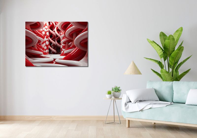 Obraz 100x70cm Czerwone Wiry zdjęcie 2