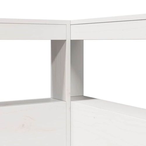 Łóżko z regałem, bez materaca, białe, 135x190 cm, sosnowe na Arena.pl