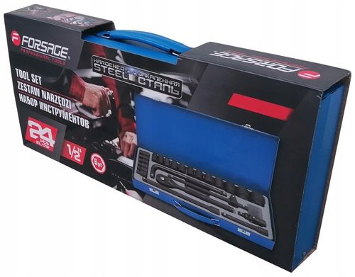 Klucze nasadowe nasadki grzechotka zestaw 1/2" 24el 8-32mm walizka metalowa na Arena.pl